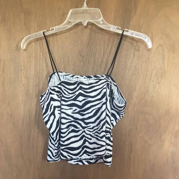 Relisted Rue21 top zebra print ribbed crop top cropped casual summer retro XL jr - Picture 5 of 15